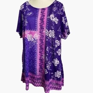 Avenue Women's Plus Size Tiarne Violet Top NWOT